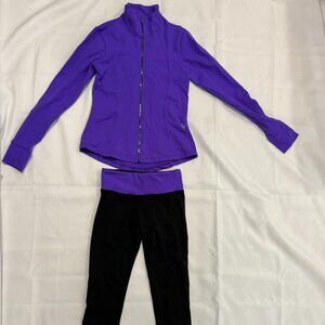 Figure Skating Jacket & Pants Set- Child Medium- Purple Trim